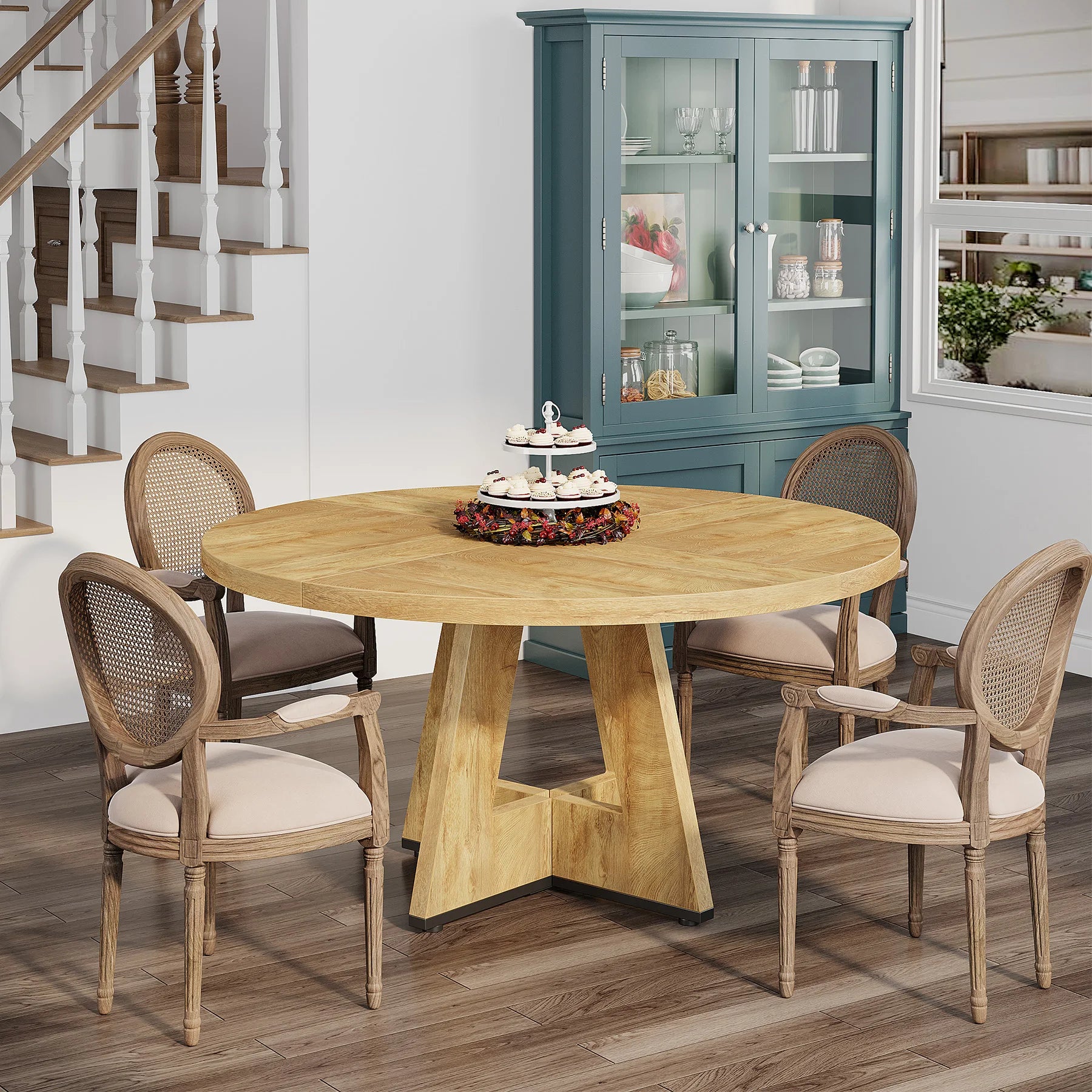 Round Dining Table for 4,