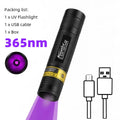 Mini UV Led Blacklight Flashlight Rechargeable, Pet Stain Leakage Marker