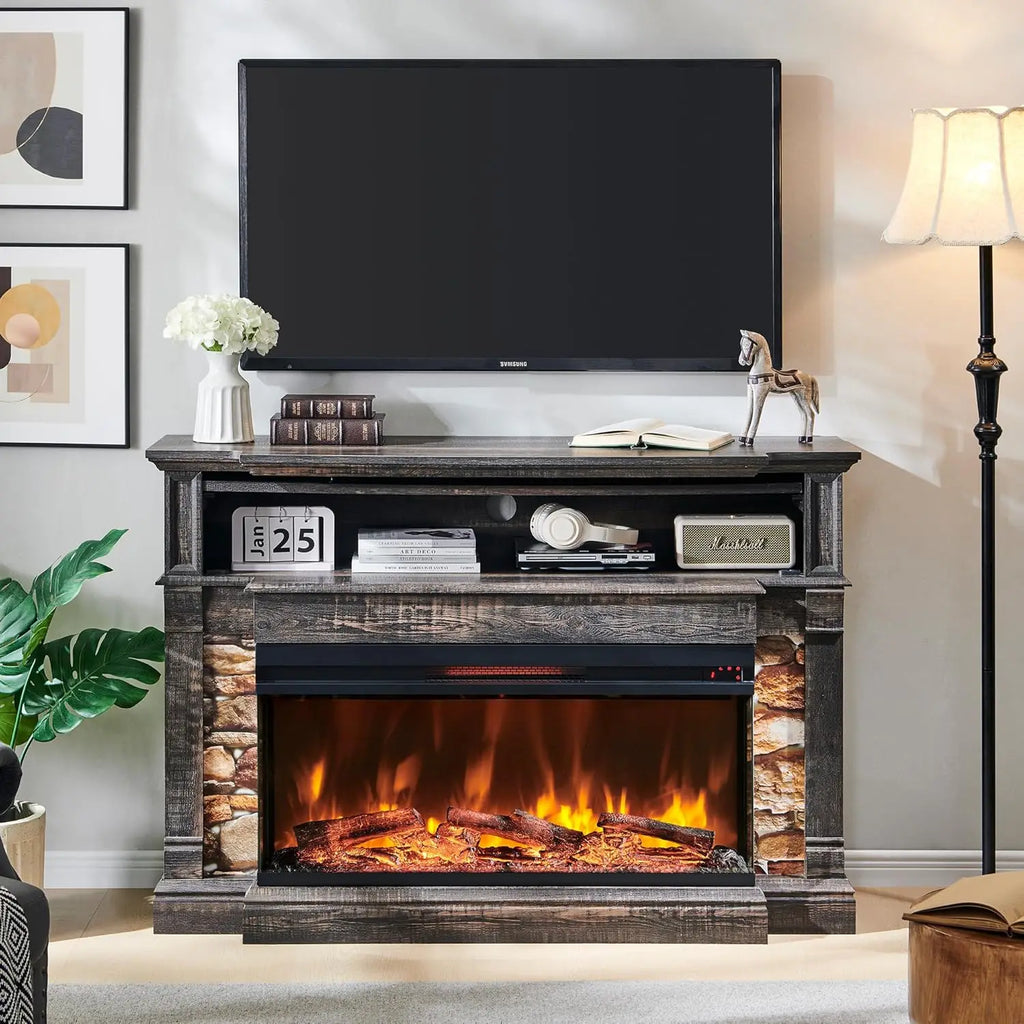 Electric Fireplace with Mantel TV Stand Heater