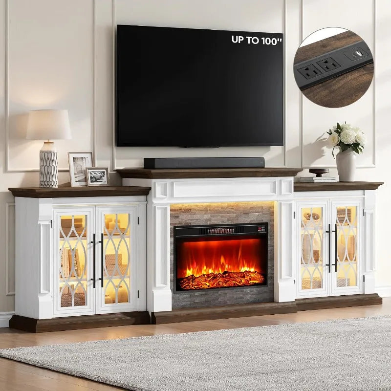 Electric Fireplace with Mantel