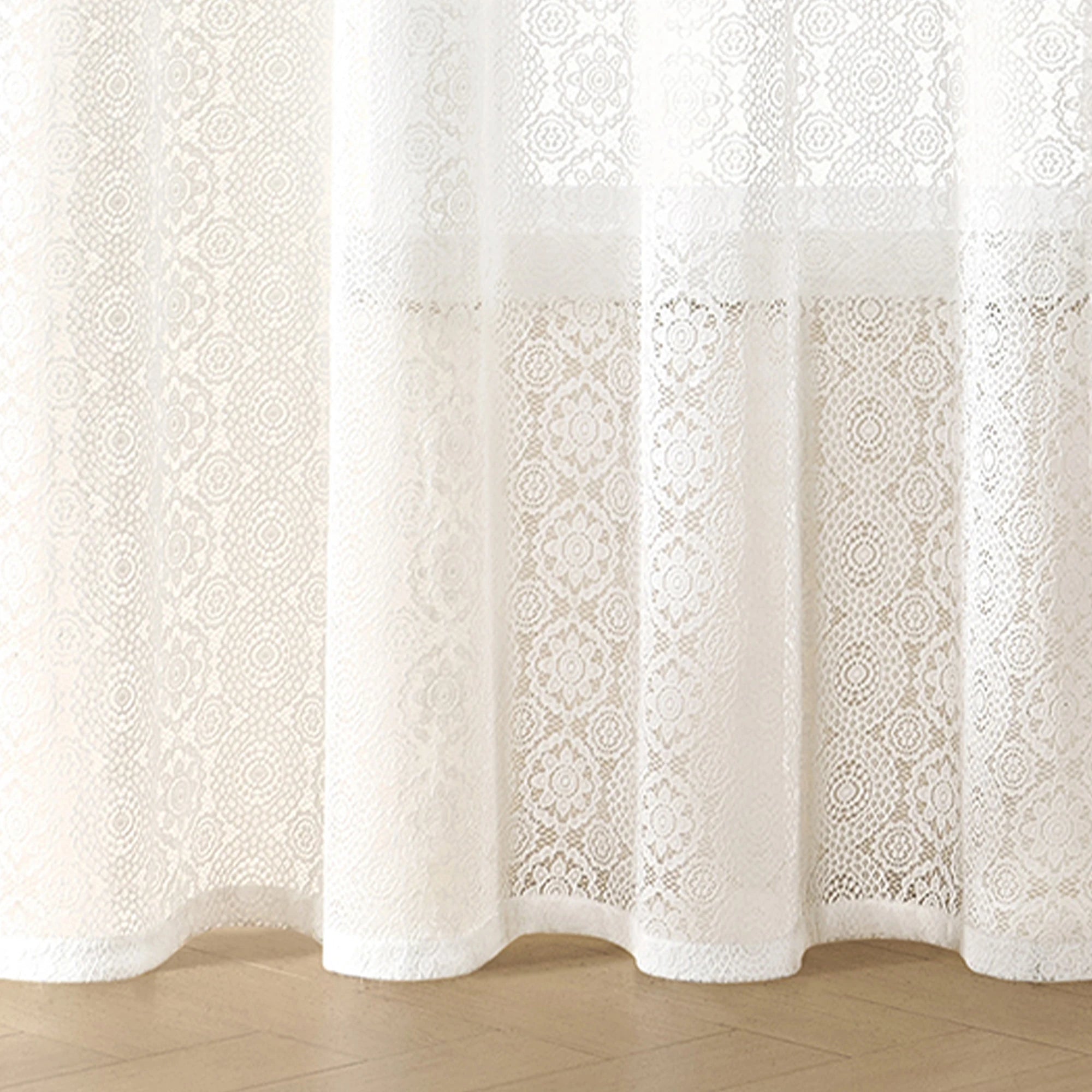 Classic Embroidered Woven Lace Window Sheer
