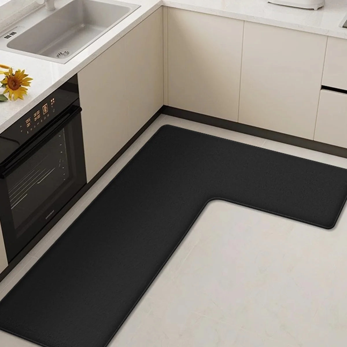 kitchen L-shaped absorbent floor mat