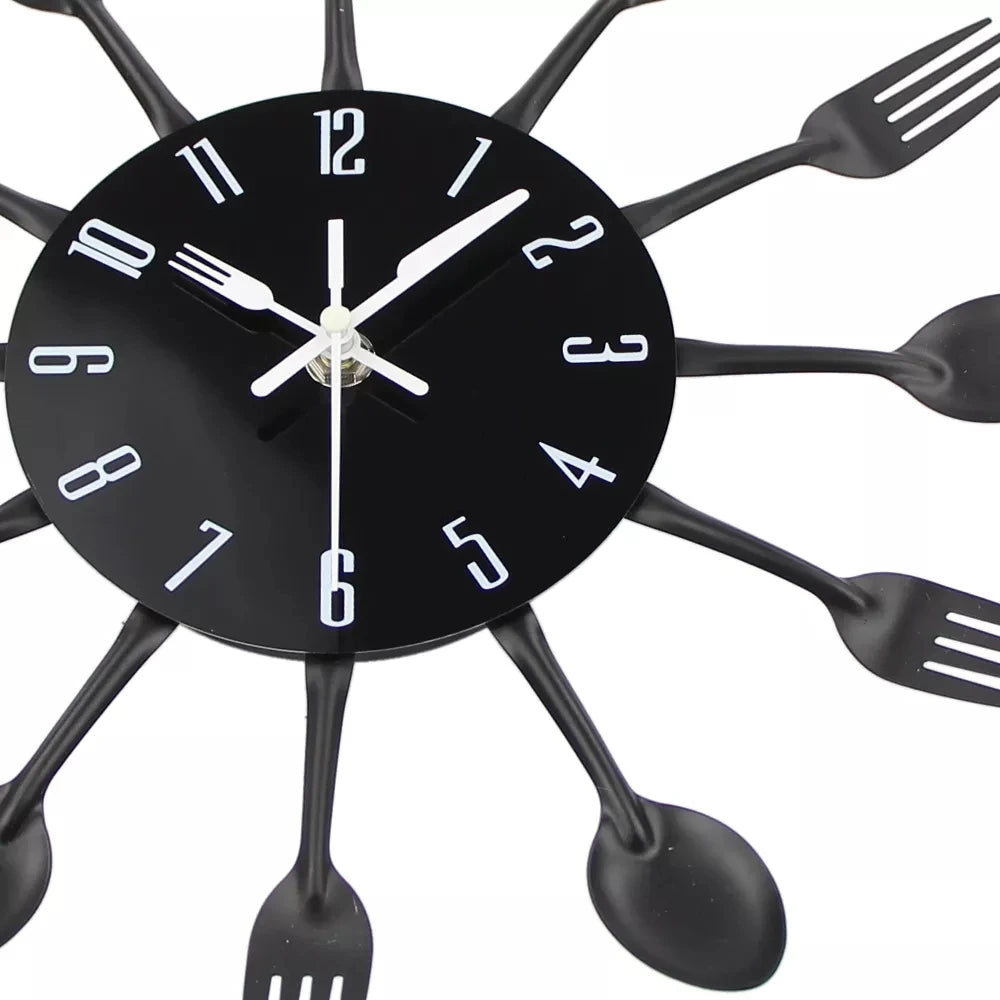 Kitchen Wall Clock Spoon Fork