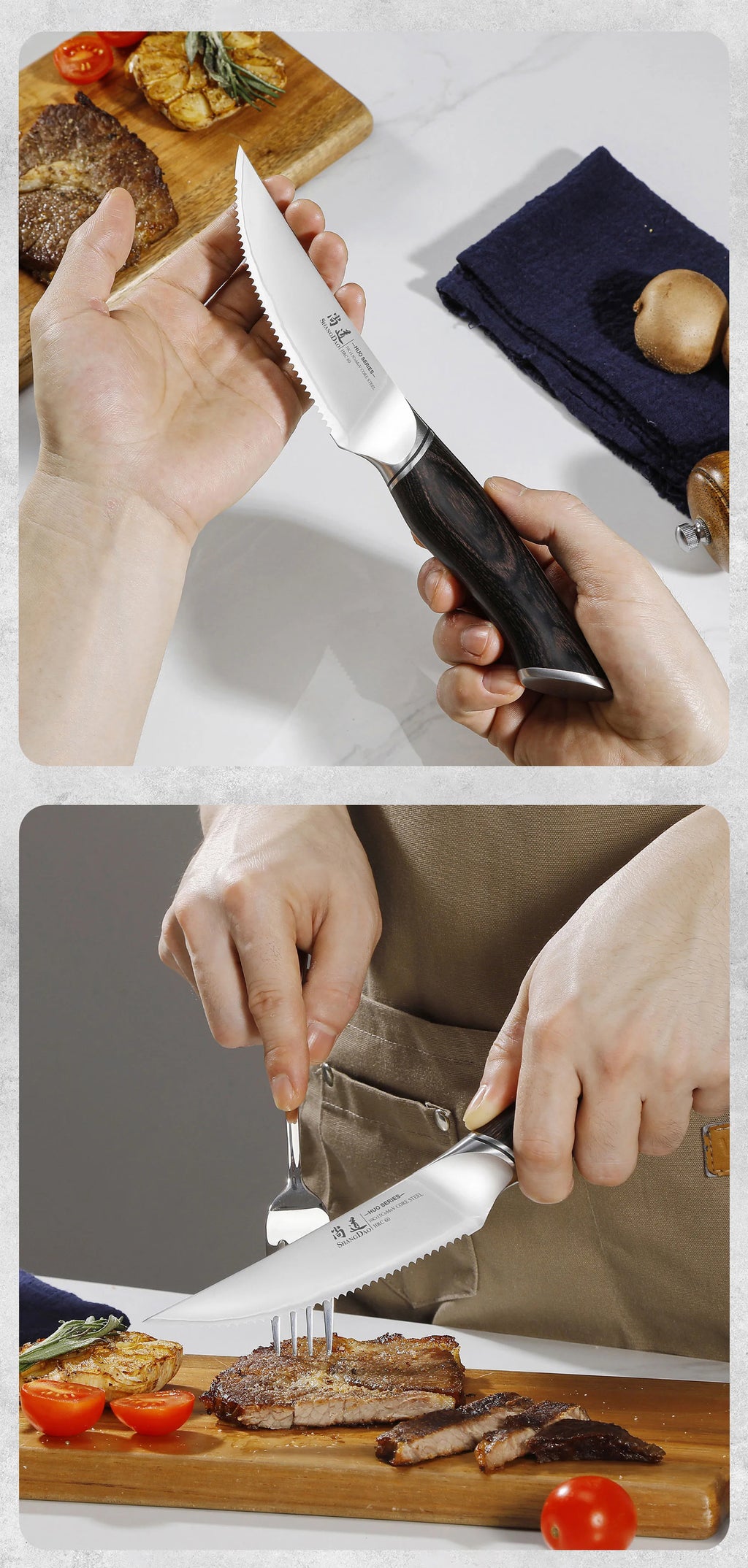Steak Knife ,High Carbon Steel with Pakkawood Handle