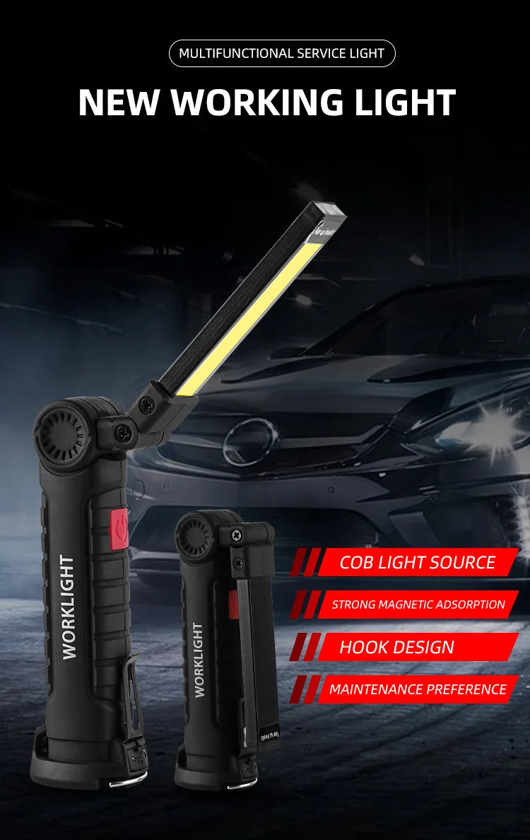Rechargeable Flashlight  Magnet and Hook