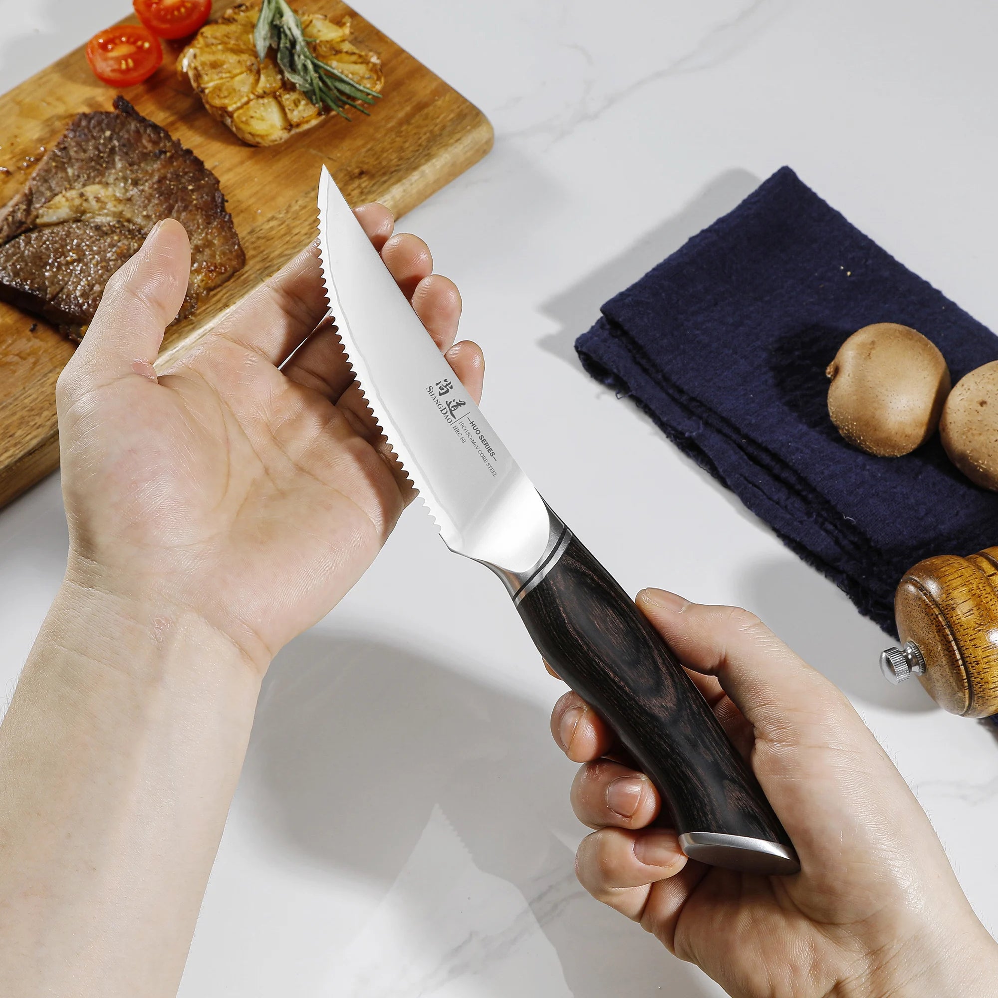 Steak Knife ,High Carbon Steel with Pakkawood Handle