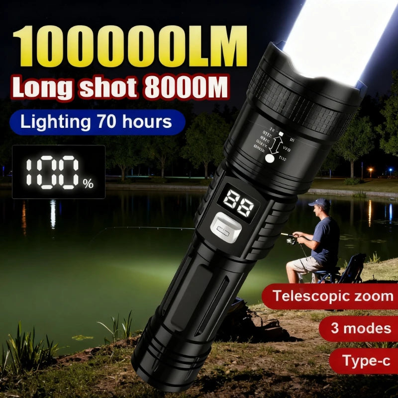100000LM Super Bright Flashlight