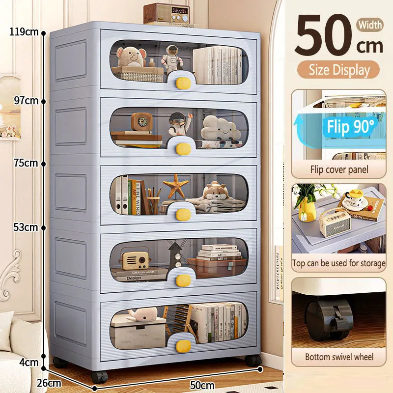 Storage Cabinet with Drawers with Wheels