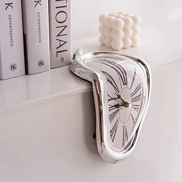 Surrealistic Melting Clock Silent Melting Wall Clock Salvadoran Dali Style Decorative Home Watch Office Shelf Table Gift
