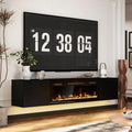 80in Floating TV Stand with Electric Fireplace