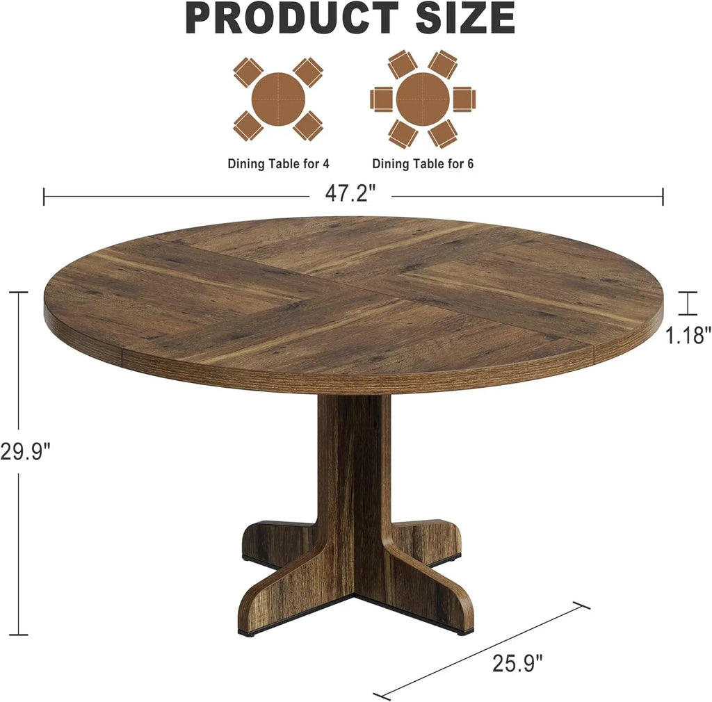 Round Dining Table for 4