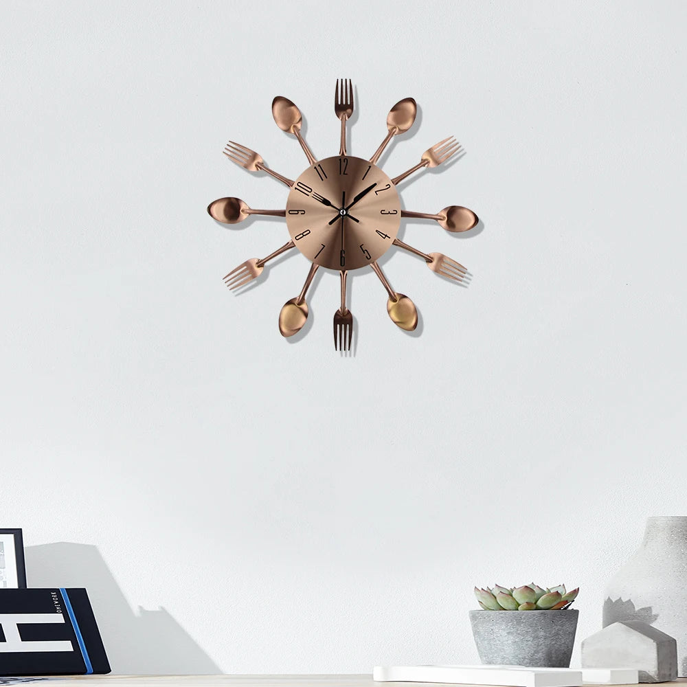 Kitchen Wall Clock Spoon Fork