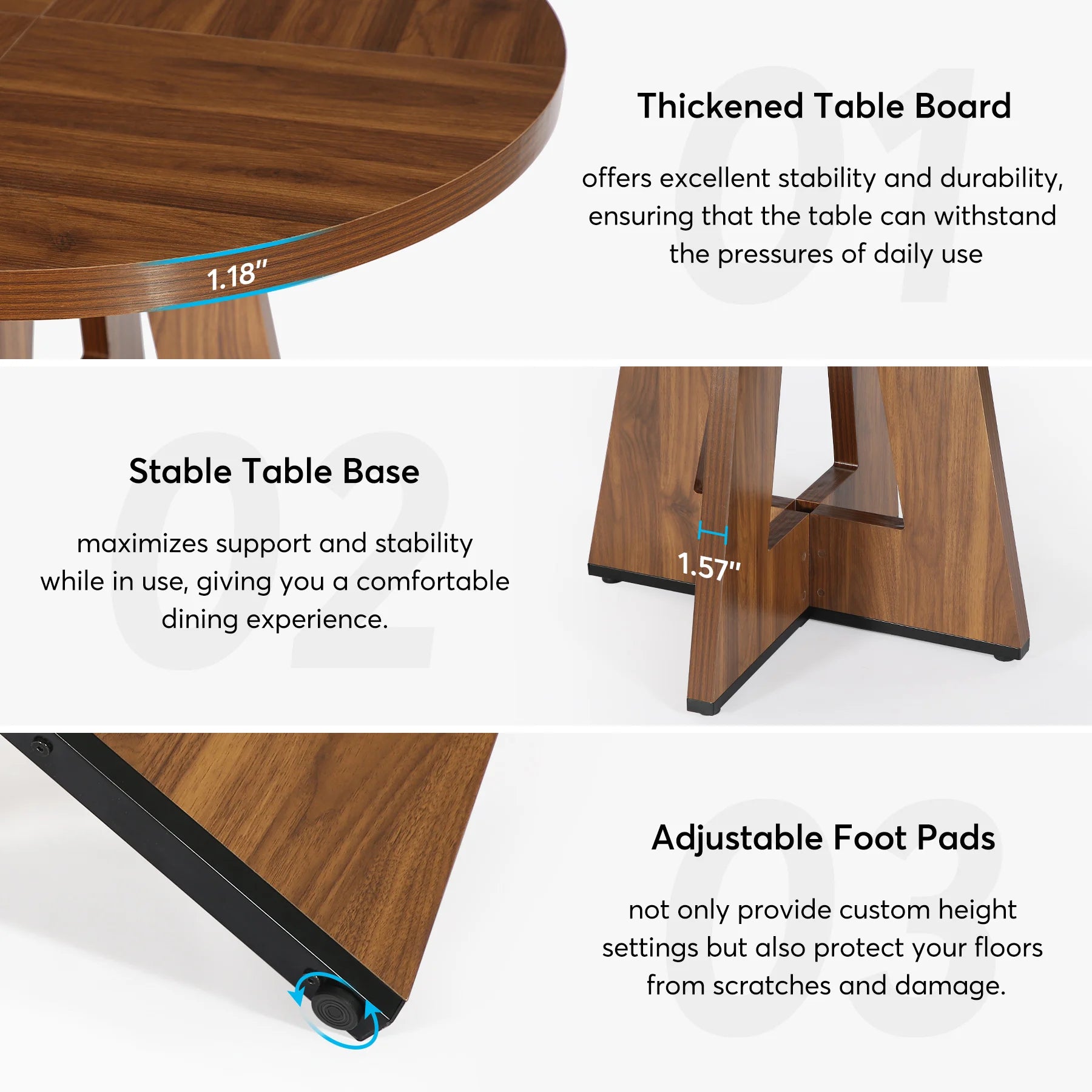 Round Dining Table for 4,