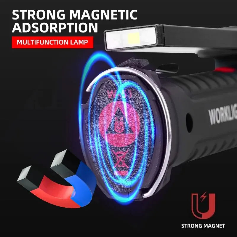 Rechargeable Flashlight  Magnet and Hook