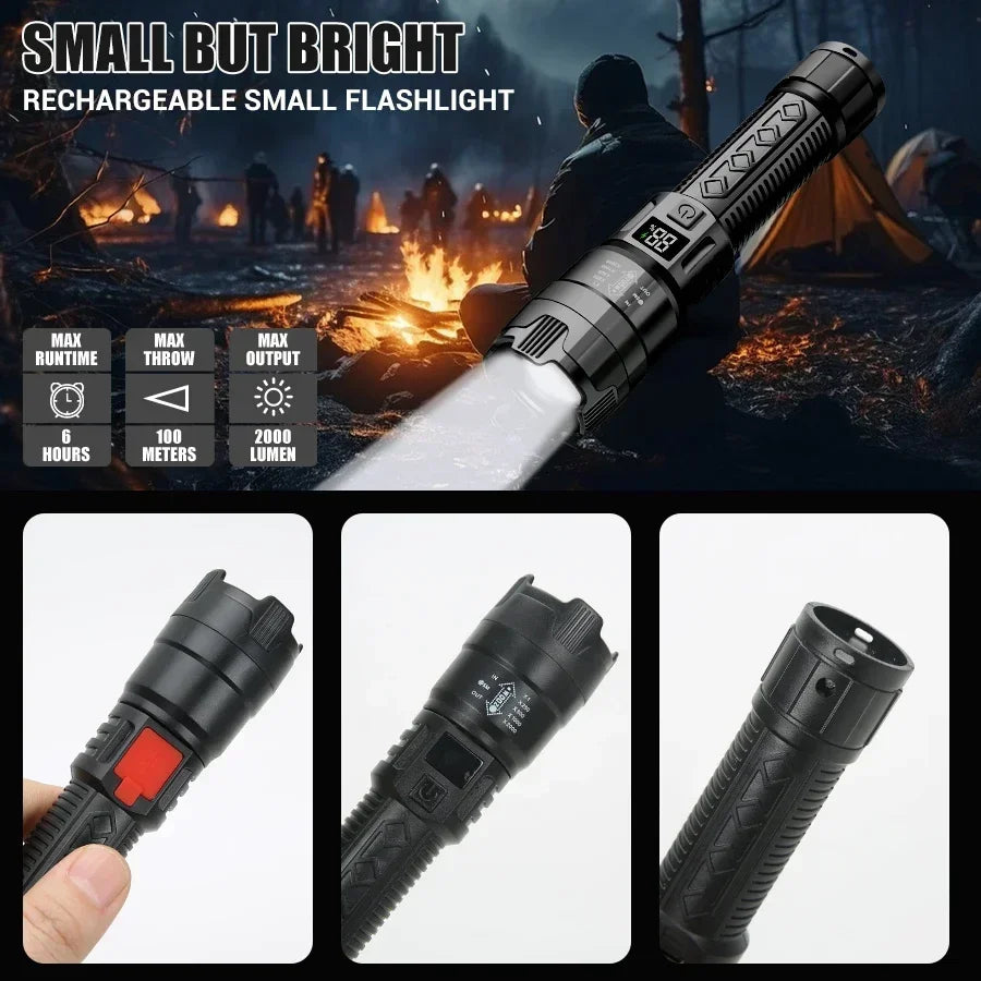 Flashlight Rechargeable Tactical Zoom
