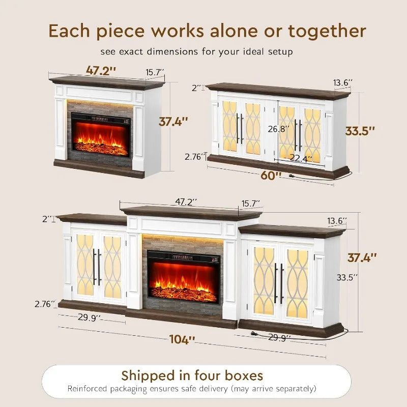 Electric Fireplace with Mantel
