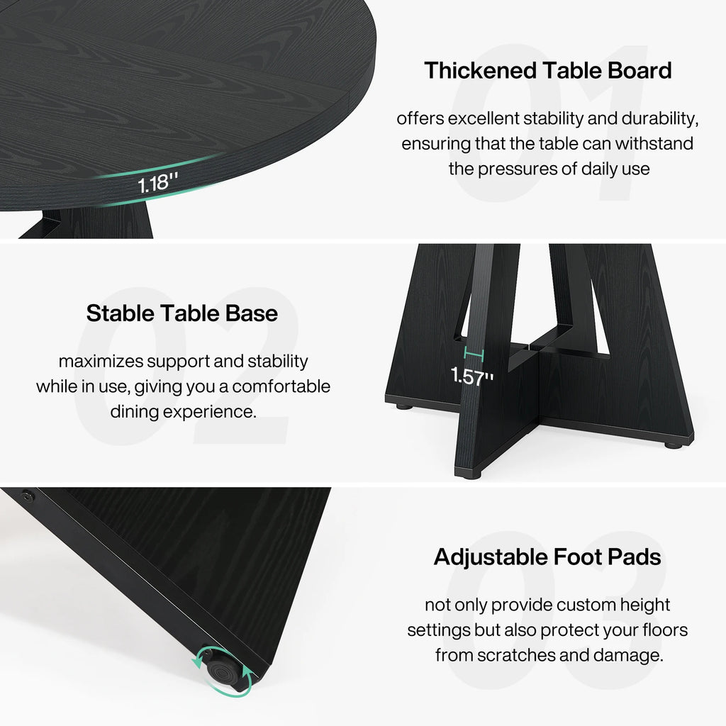 Round Dining Table for 4,