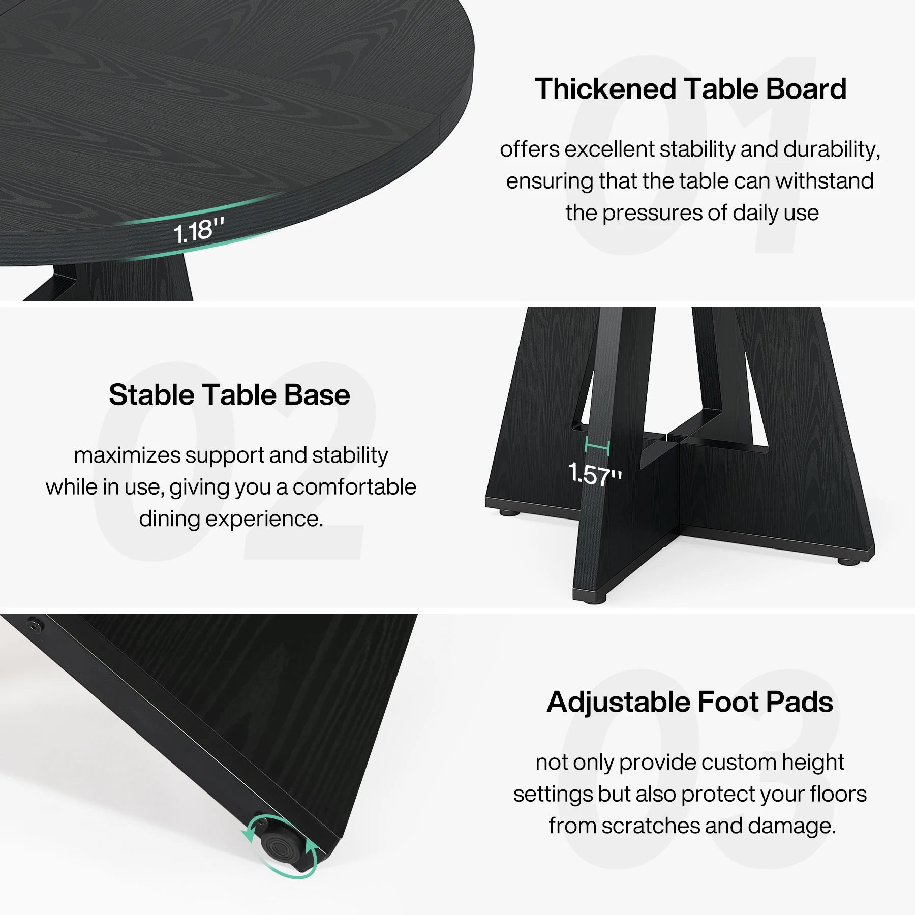 Round Dining Table for 4,