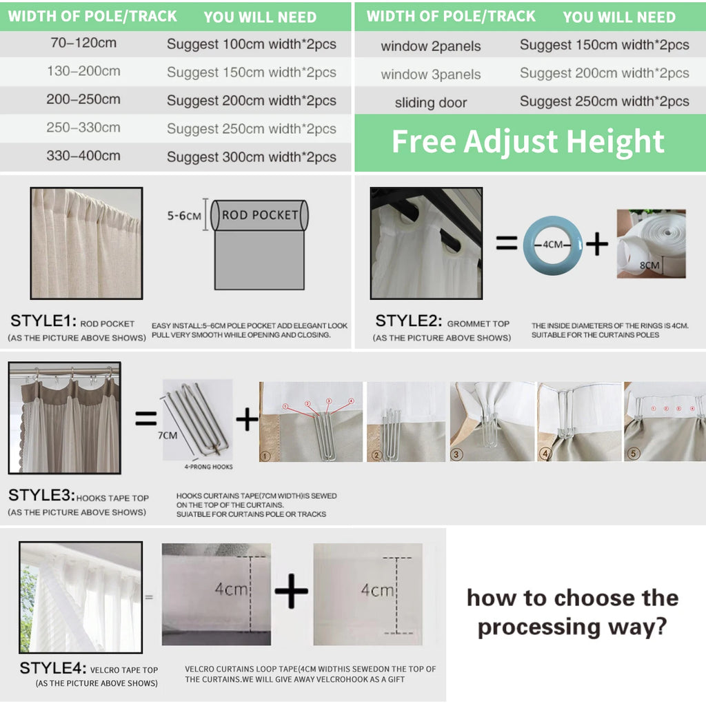 1pc Japanese Style Linen Curtain ,Light Filtering