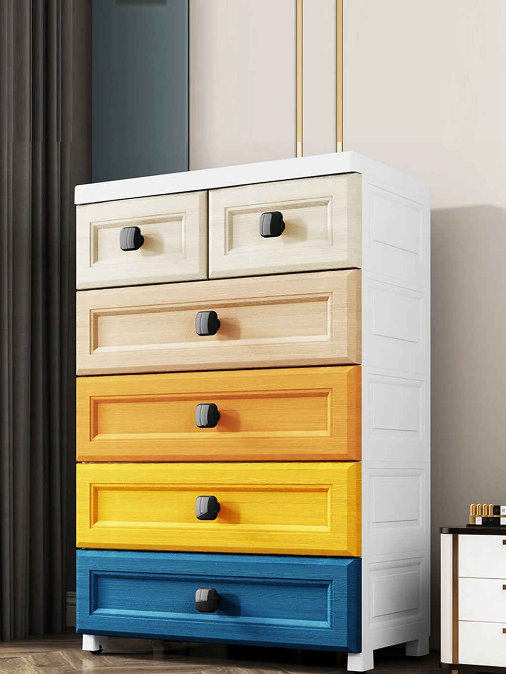 Storage Cabinet with Drawers with Wheels