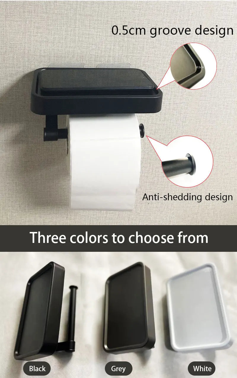 Nail Free Grey Toilet Paper Holder