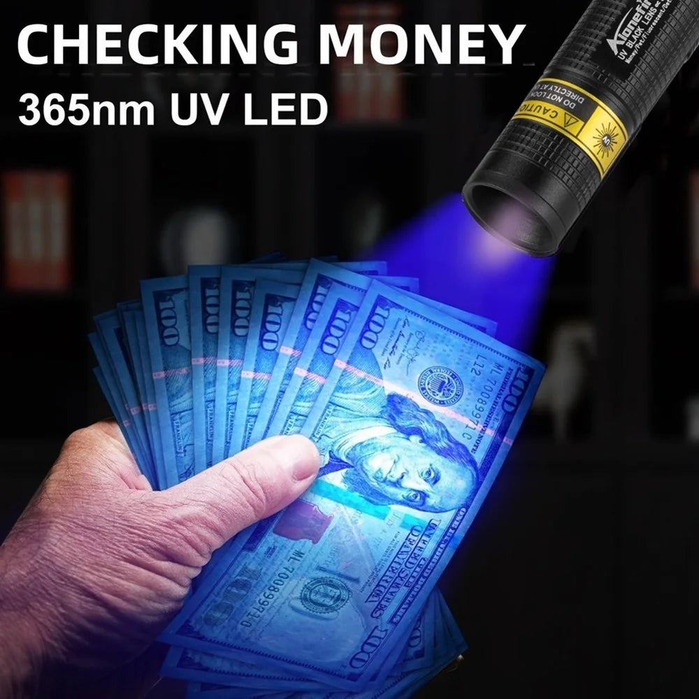 Mini UV Led Blacklight Flashlight Rechargeable, Pet Stain Leakage Marker