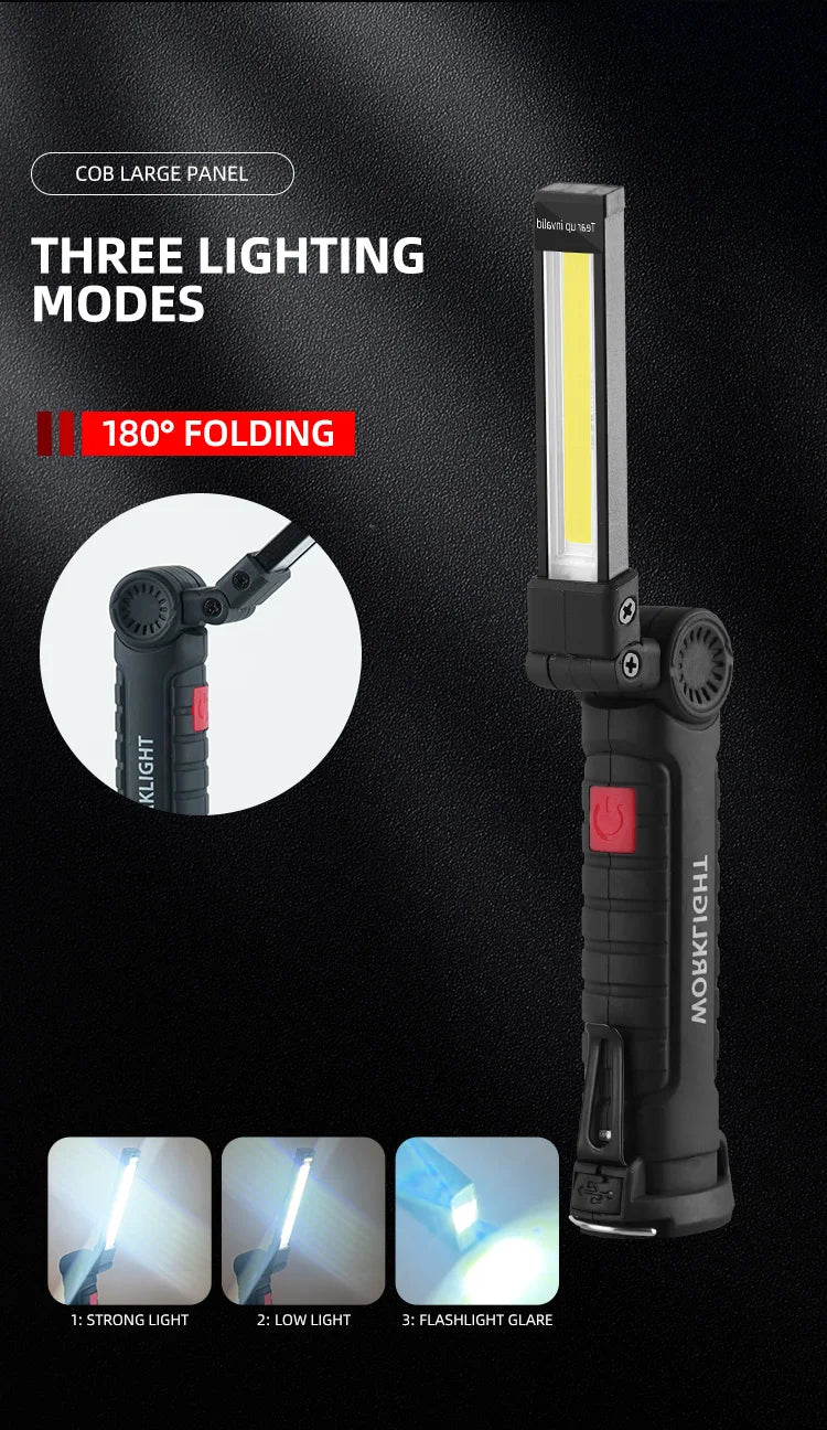 Rechargeable Flashlight  Magnet and Hook