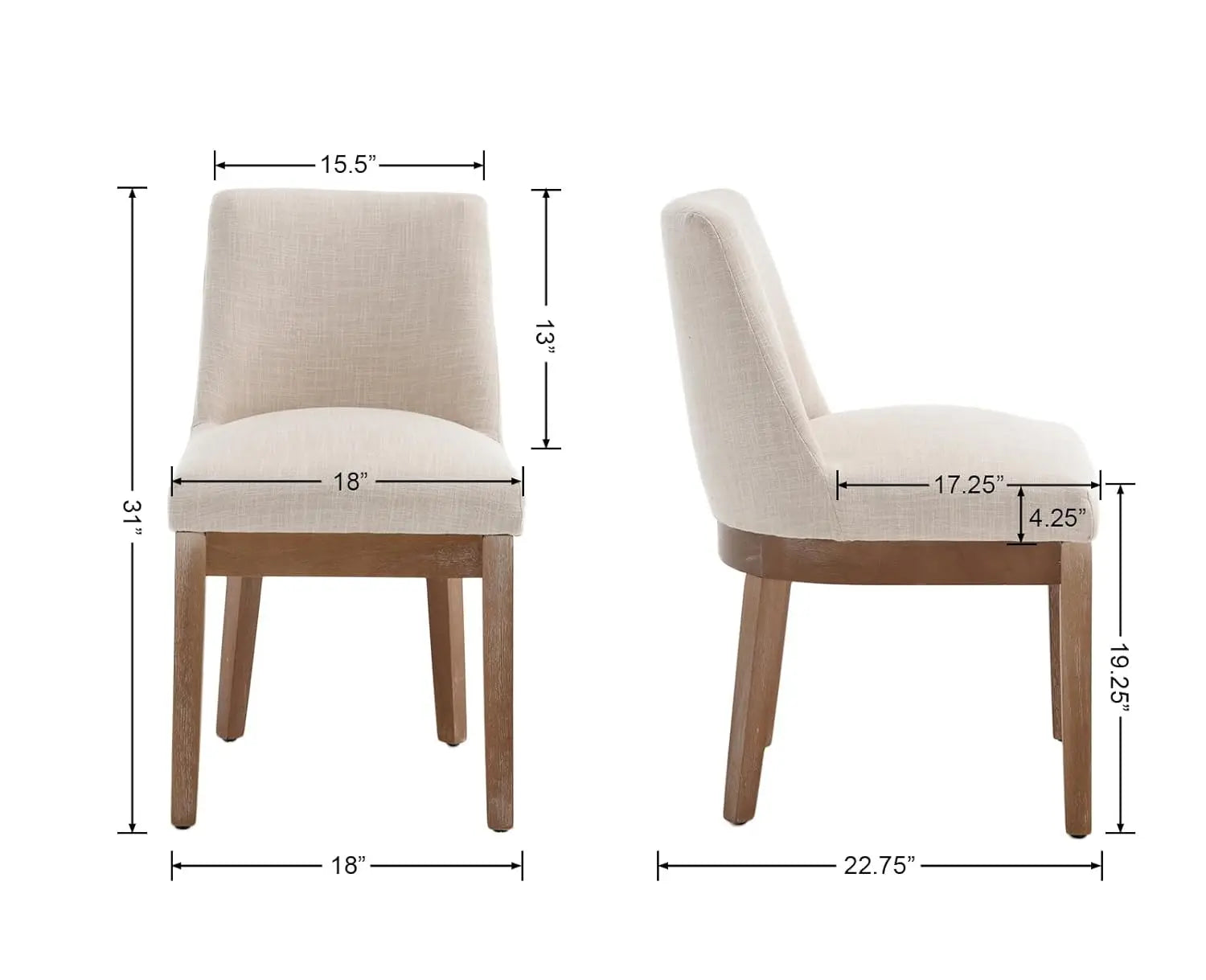Set of 6, Comfortable Dining Room Chairs