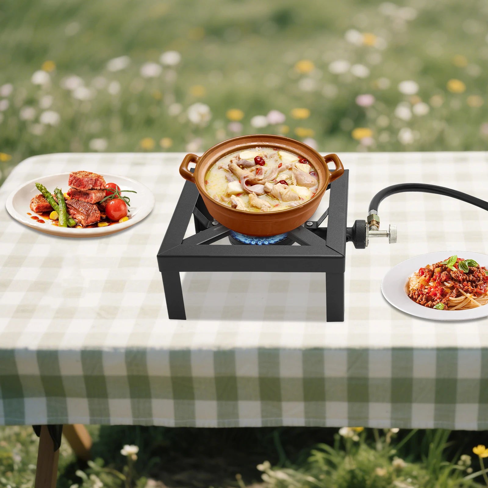 Portable Double Burner Outdoor Gas Stove