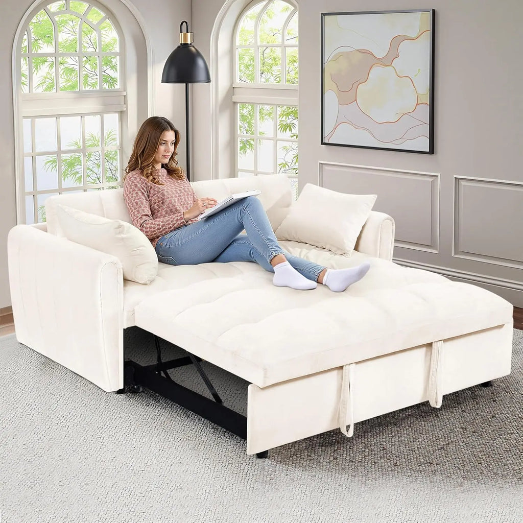 L-Shaped Sleeper Sofa with Storage Chaise,
