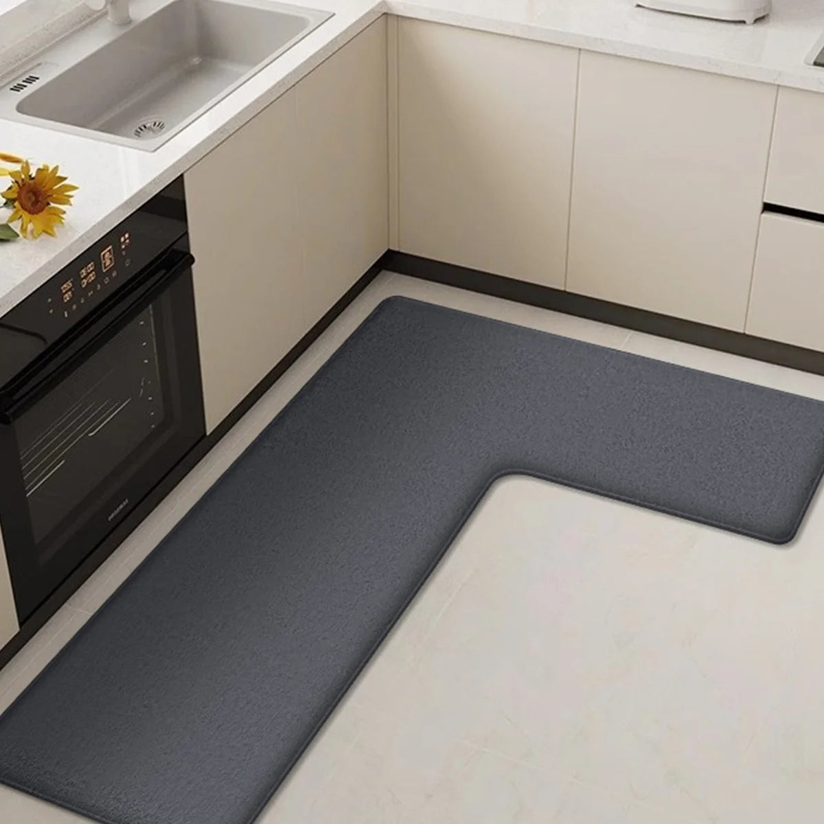 kitchen L-shaped absorbent floor mat