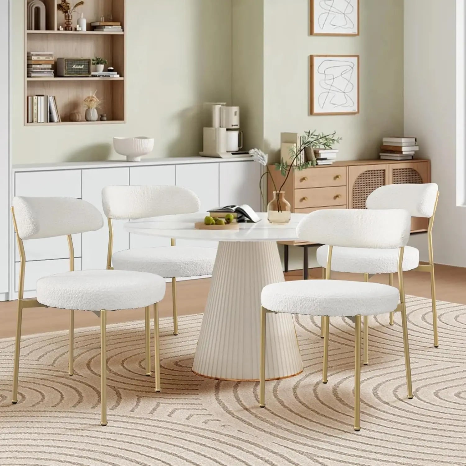 Boucle Upholstered Dining Chair