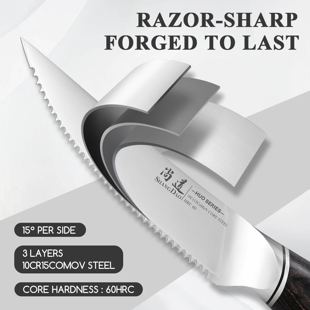 Steak Knife ,High Carbon Steel with Pakkawood Handle