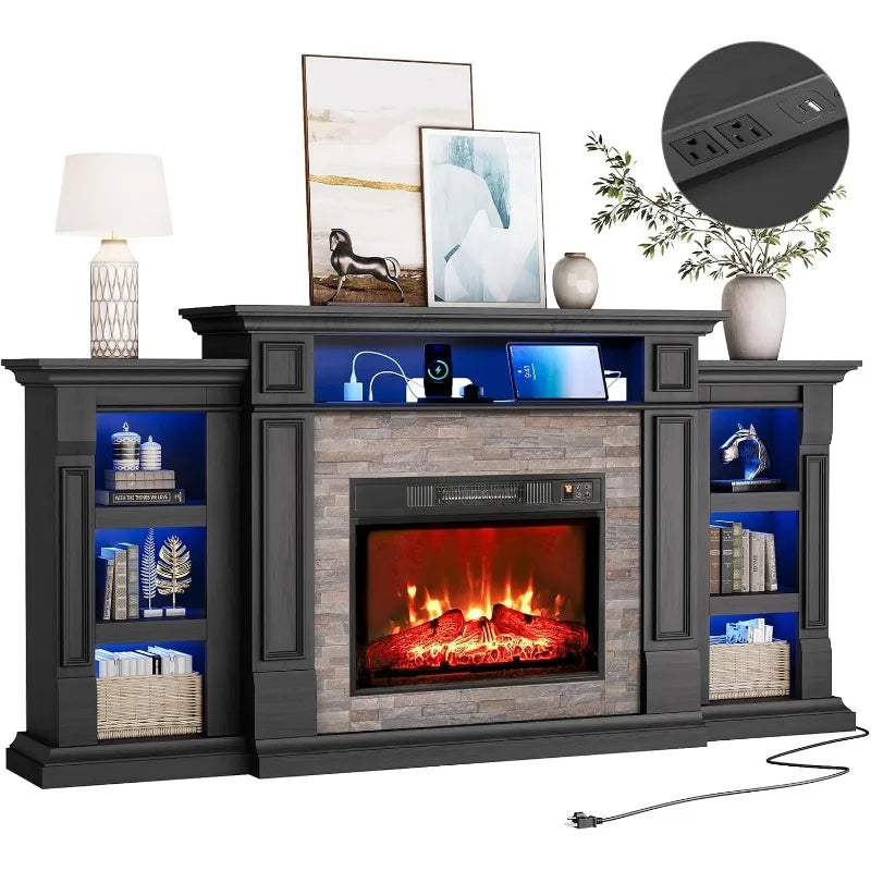 Electric Fireplace with Mantel