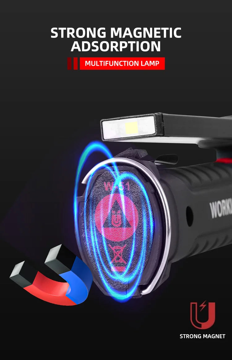 Rechargeable Flashlight  Magnet and Hook