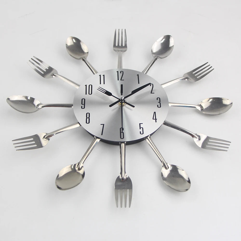 Kitchen Wall Clock Spoon Fork
