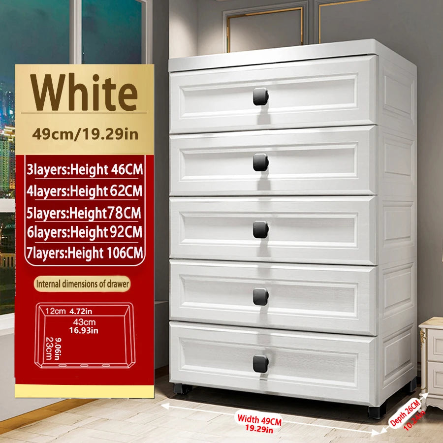 Storage Cabinet with Drawers with Wheels