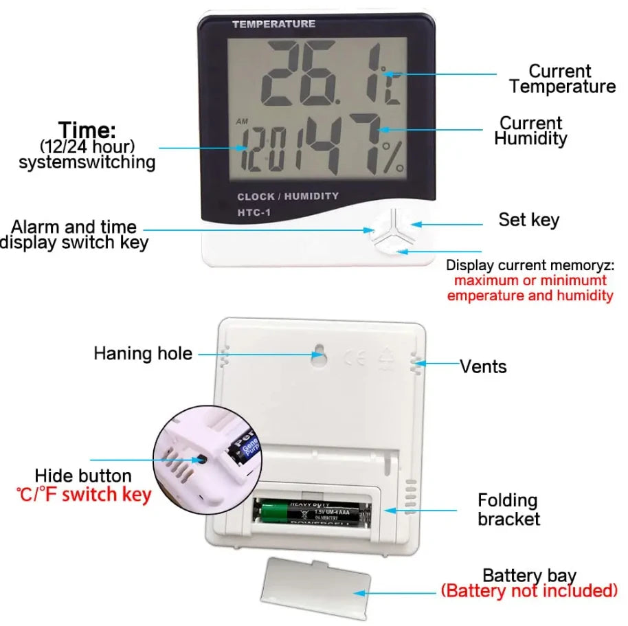 Home Indoor Outdoor Hygrometer Thermometer