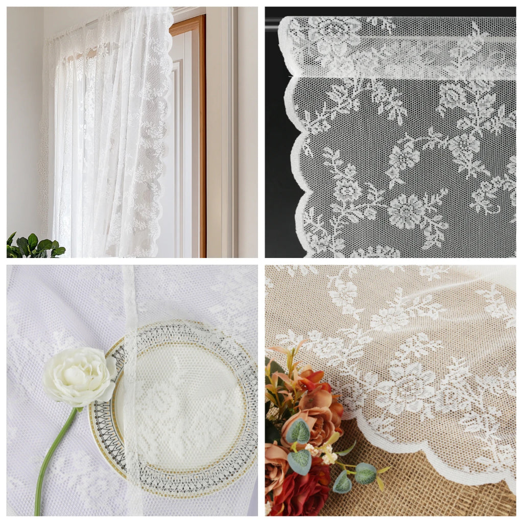 2 Panels Vintage Lace Long-Romantic Flowers