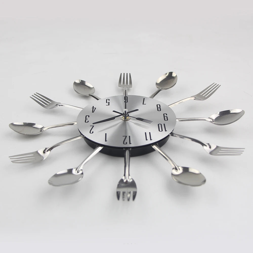 Kitchen Wall Clock Spoon Fork
