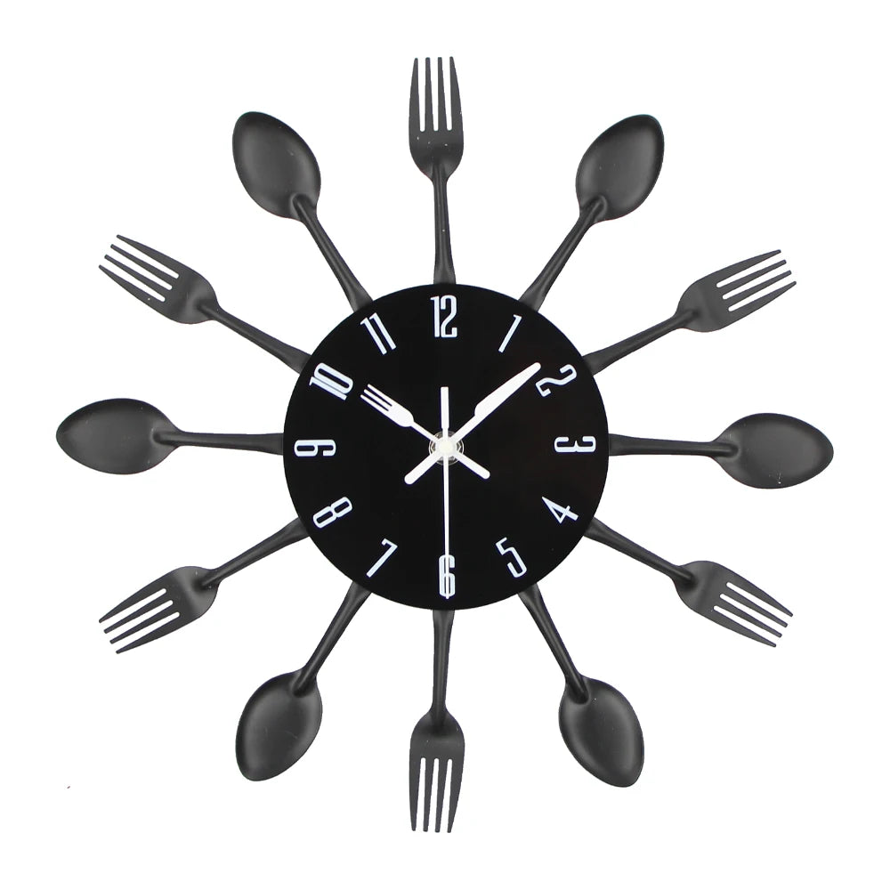 Kitchen Wall Clock Spoon Fork
