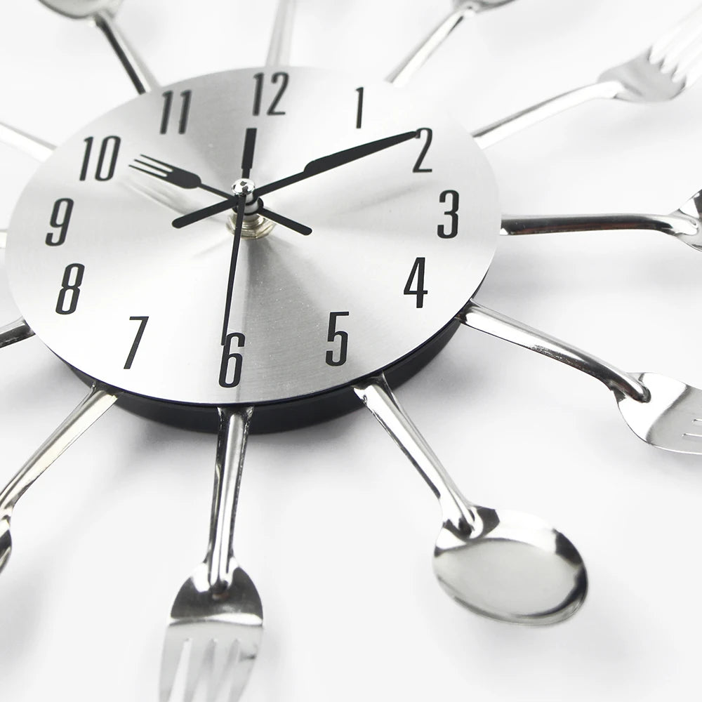 Kitchen Wall Clock Spoon Fork