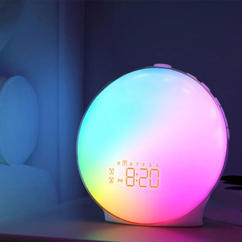 Wake Up Light with Wood Grain Alarm Clock