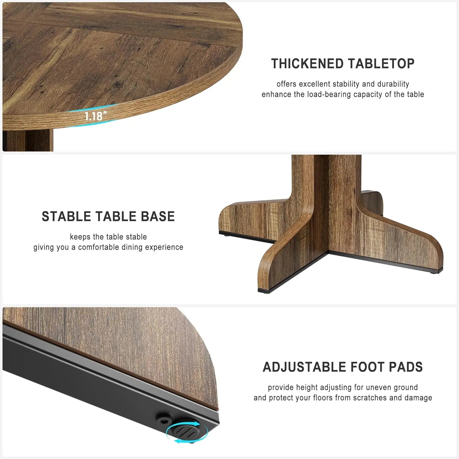 Round Dining Table for 4