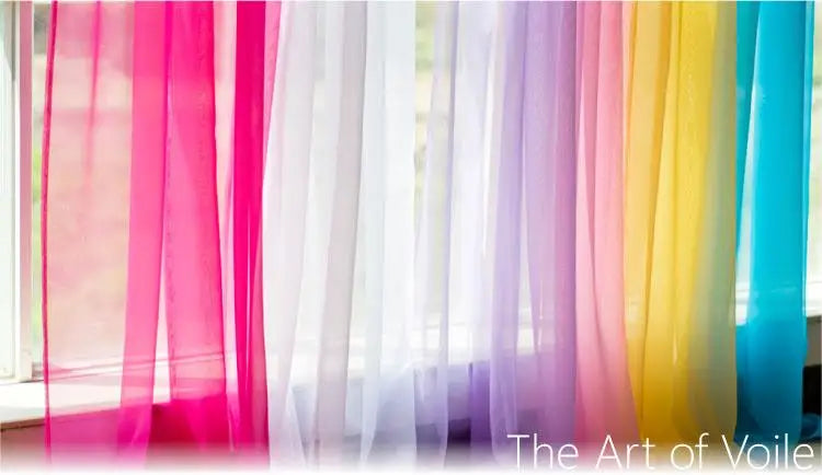 Solid Color Voile Sheer Tulle Curtains