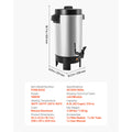 SucceBuy Commercial Coffee Urn Hot Beverage Dispenser with Dripless Faucet Quick-Brewing Coffee Maker for Catering, Party