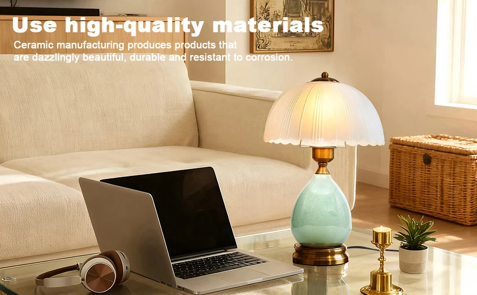 Ceramic Table Lamp 3-Color Dimmable