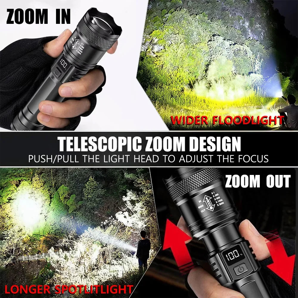 100000LM Super Bright Flashlight