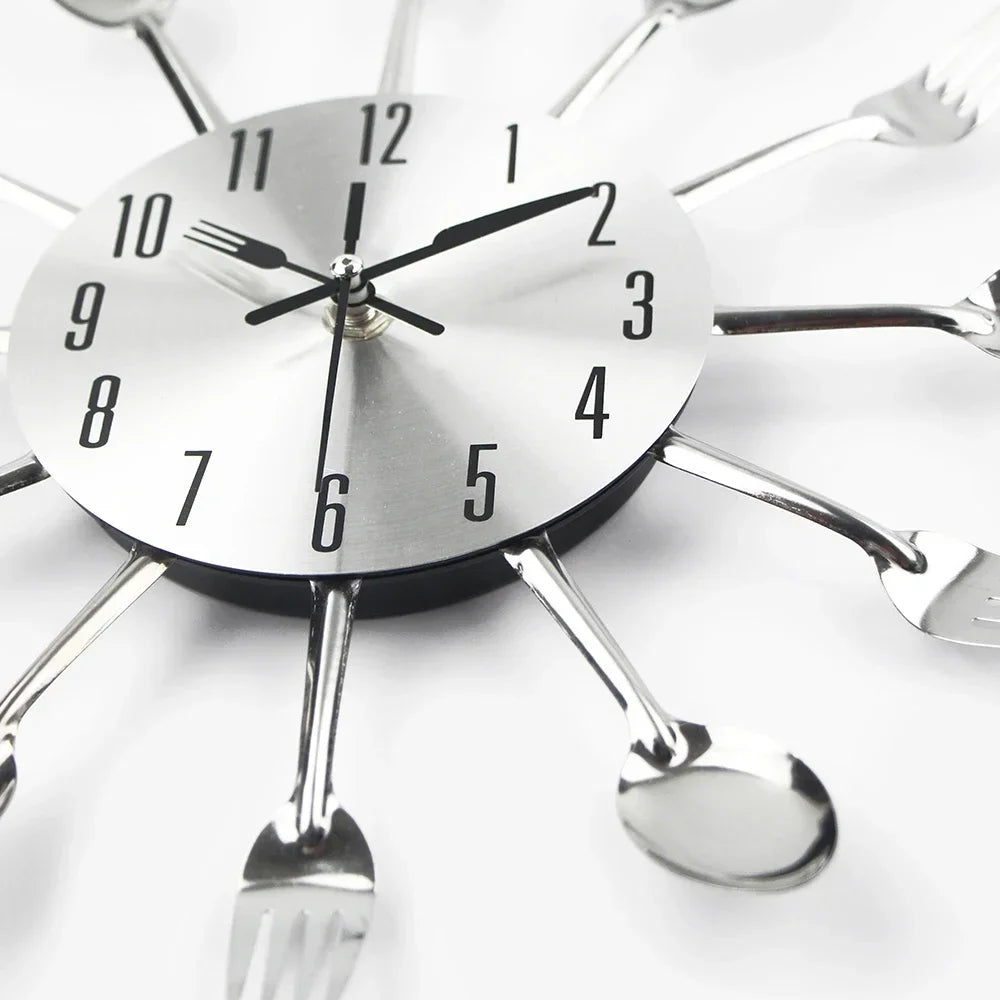 Kitchen Wall Clock Spoon Fork