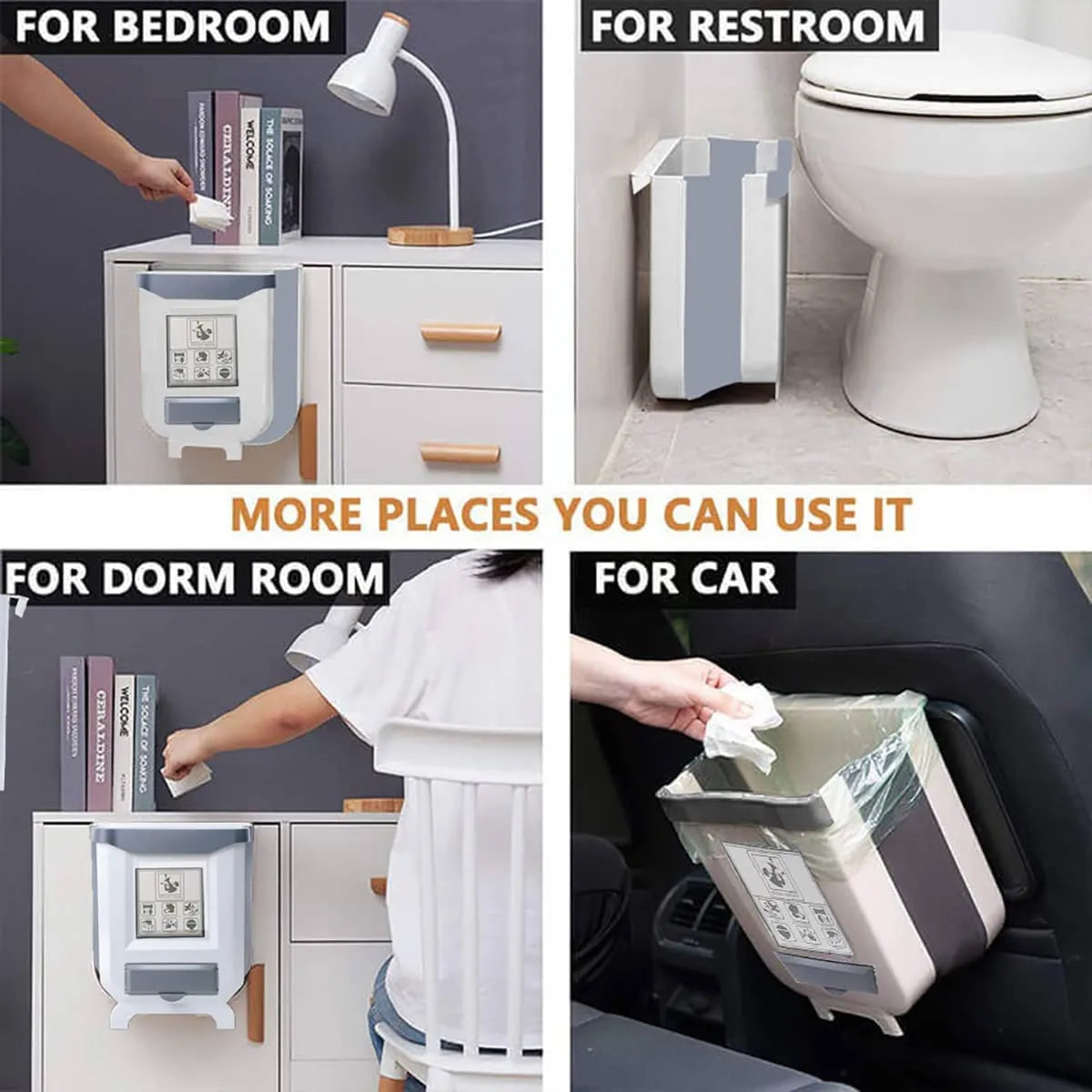 Kitchen Folding Trash Can Cabinet Door Mounted